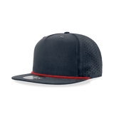 Decky 5 Panel High Profile Relaxed Perforated Performance Rope Hat | Decky 6226 Navy/Red Standard Hats
