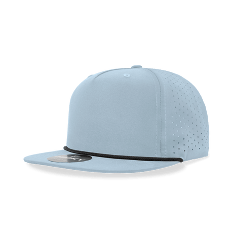 Decky 5 Panel High Profile Relaxed Perforated Performance Rope Hat | Decky 6226 Sky/Black Standard Hats