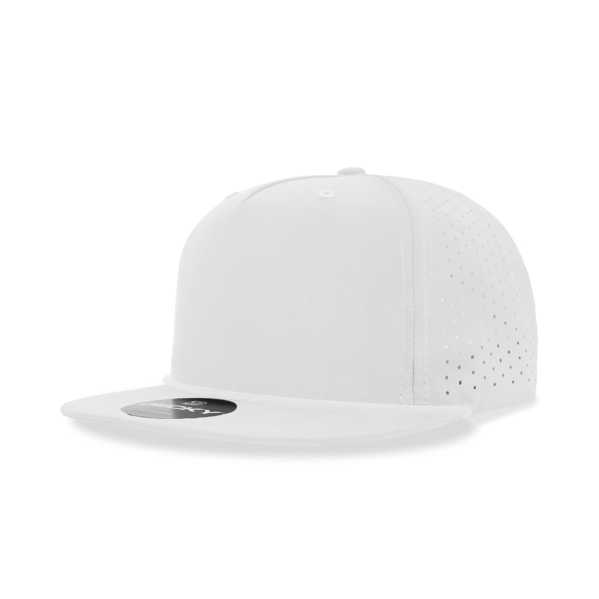 Decky 5 Panel High Profile Relaxed Perforated Performance Rope Hat | Decky 6226 White Standard Hats