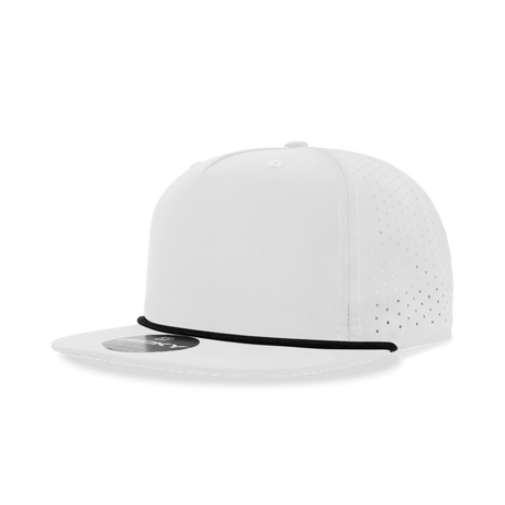 Decky 5 Panel High Profile Relaxed Perforated Performance Rope Hat | Decky 6226 White/Black Standard Hats