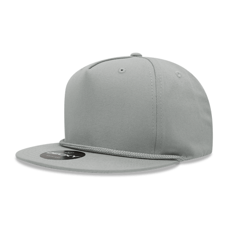 Decky 5 Panel High Profile Structured Cotton Blend Rope Hat | Decky 1041 Gray OSFM Hats