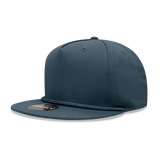 Decky 5 Panel High Profile Structured Cotton Blend Rope Hat | Decky 1041 Navy OSFM Hats