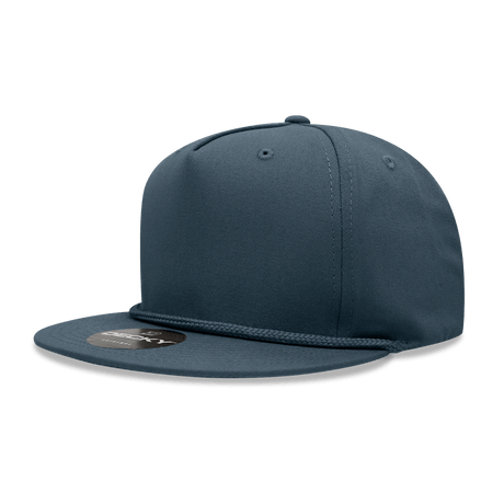 Decky 5 Panel High Profile Structured Cotton Blend Rope Hat | Decky 1041 Navy OSFM Hats