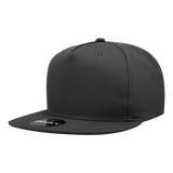 Decky 5 Panel High Profile Structured Cotton Blend Snapback | Decky 1064 Black Standard