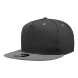 Decky 5 Panel High Profile Structured Cotton Blend Snapback | Decky 1064 Black/Charcoal Standard