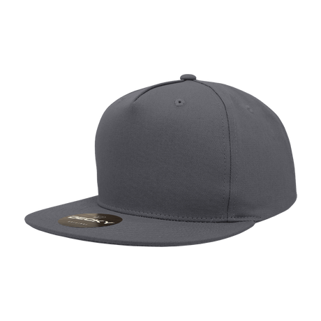 Decky 5 Panel High Profile Structured Cotton Blend Snapback | Decky 1064 Charcoal Standard