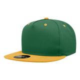Decky 5 Panel High Profile Structured Cotton Blend Snapback | Decky 1064 Forest/Gold Standard