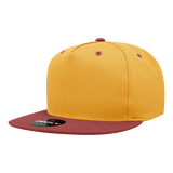 Decky 5 Panel High Profile Structured Cotton Blend Snapback | Decky 1064 Gold/Cardinal Standard