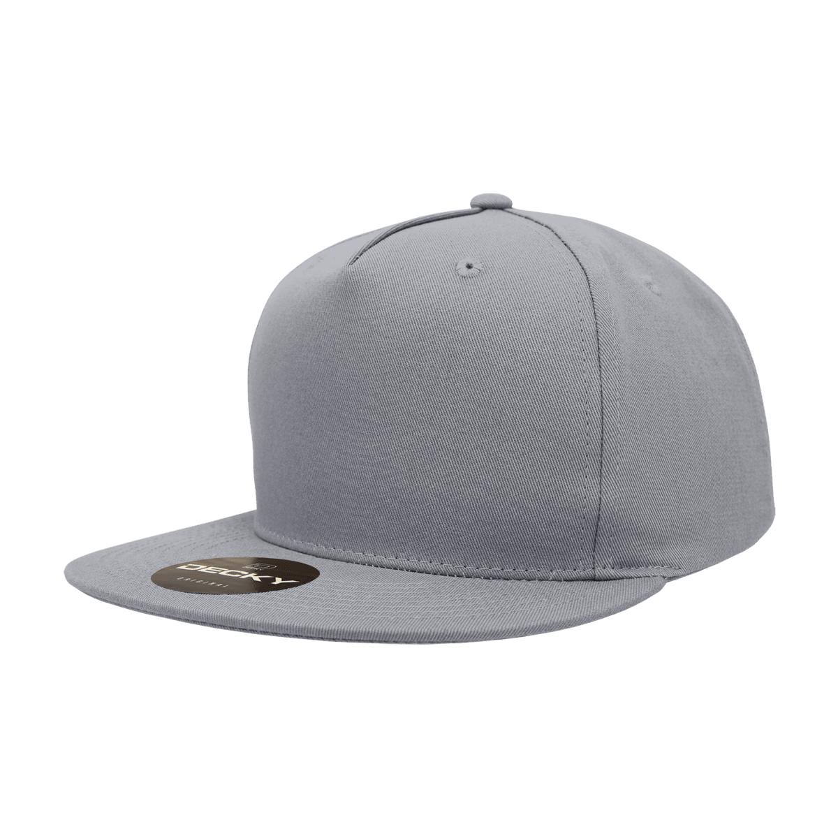 Decky 5 Panel High Profile Structured Cotton Blend Snapback | Decky 1064 Grey Standard