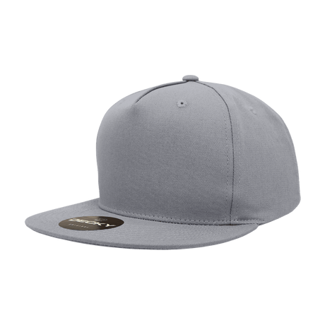 Decky 5 Panel High Profile Structured Cotton Blend Snapback | Decky 1064 Grey Standard