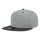 Decky 5 Panel High Profile Structured Cotton Blend Snapback | Decky 1064 Grey/Black Standard