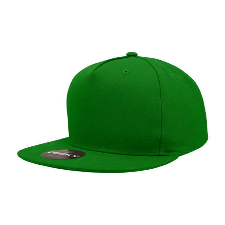 Decky 5 Panel High Profile Structured Cotton Blend Snapback | Decky 1064 Kelly Standard