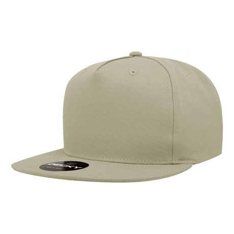 Decky 5 Panel High Profile Structured Cotton Blend Snapback | Decky 1064 Khaki Standard