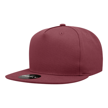 Decky 5 Panel High Profile Structured Cotton Blend Snapback | Decky 1064 Maroon Standard