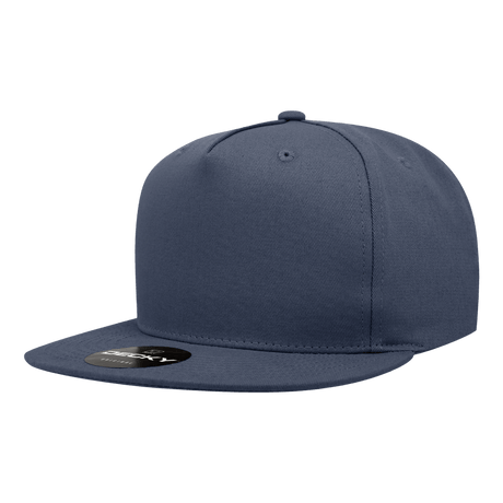 Decky 5 Panel High Profile Structured Cotton Blend Snapback | Decky 1064 Navy Standard