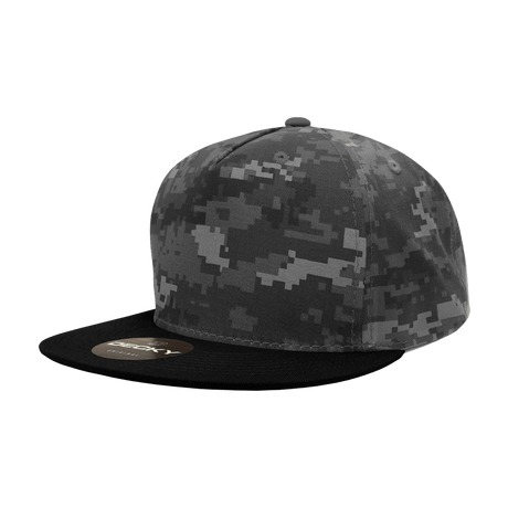 Decky 5 Panel High Profile Structured Cotton Blend Snapback | Decky 1064 NTG/Black Standard