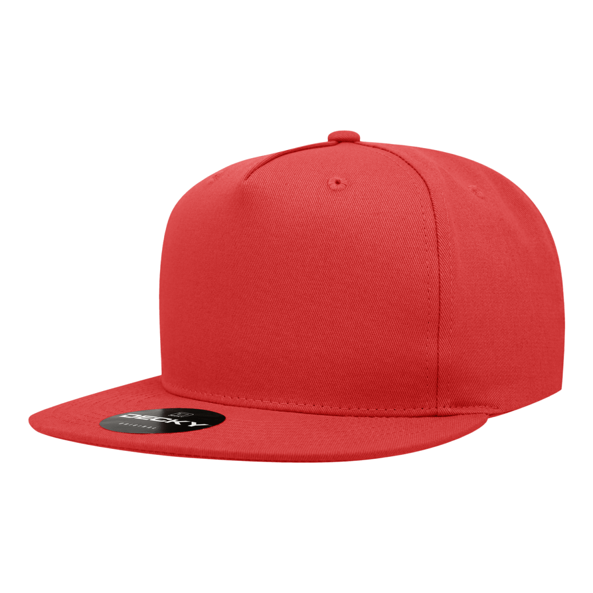 Decky 5 Panel High Profile Structured Cotton Blend Snapback | Decky 1064 Red Standard