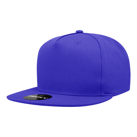 Decky 5 Panel High Profile Structured Cotton Blend Snapback | Decky 1064 Royal Standard
