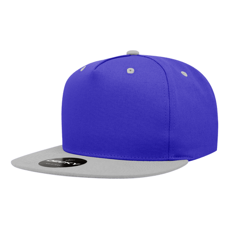Decky 5 Panel High Profile Structured Cotton Blend Snapback | Decky 1064 Royal/White Standard