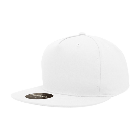 Decky 5 Panel High Profile Structured Cotton Blend Snapback | Decky 1064 White Standard