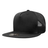 Decky 5 Panel High Profile Structured Cotton Blend Trucker | Decky 1040 Black Standard