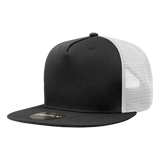 Decky 5 Panel High Profile Structured Cotton Blend Trucker | Decky 1040 Blk/Wht Standard
