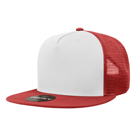 Decky 5 Panel High Profile Structured Cotton Blend Trucker | Decky 1040 Car/Wht/Car Standard