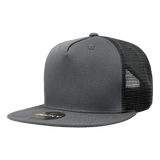 Decky 5 Panel High Profile Structured Cotton Blend Trucker | Decky 1040 Cha/Blk Standard