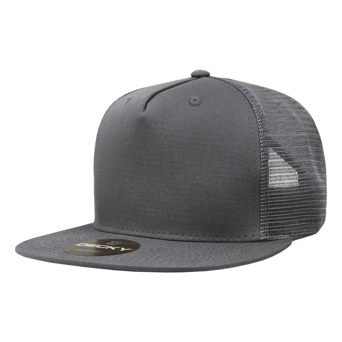 Decky 5 Panel High Profile Structured Cotton Blend Trucker | Decky 1040 Charcoal Standard