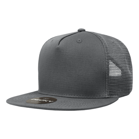 Decky 5 Panel High Profile Structured Cotton Blend Trucker | Decky 1040 Charcoal Standard
