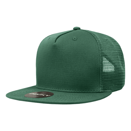Decky 5 Panel High Profile Structured Cotton Blend Trucker | Decky 1040 Forest Standard