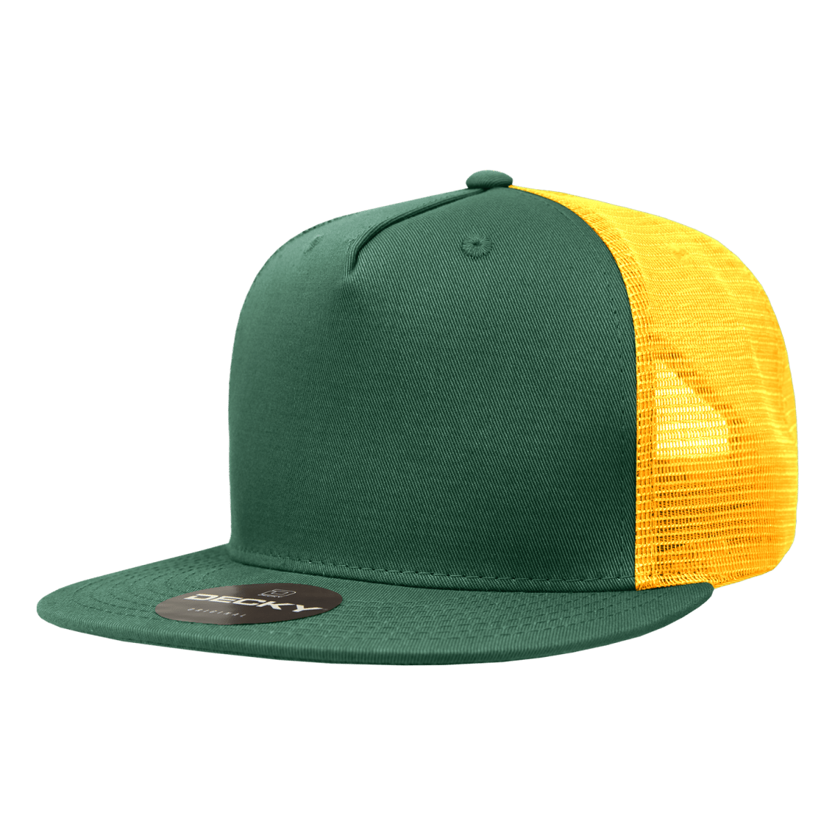 Decky 5 Panel High Profile Structured Cotton Blend Trucker | Decky 1040 For/Gld Standard
