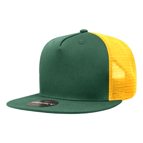Decky 5 Panel High Profile Structured Cotton Blend Trucker | Decky 1040 For/Gld Standard