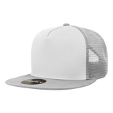 Decky 5 Panel High Profile Structured Cotton Blend Trucker | Decky 1040 Gry/Wht/Gry Standard