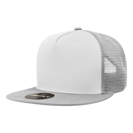 Decky 5 Panel High Profile Structured Cotton Blend Trucker | Decky 1040 Gry/Wht/Gry Standard