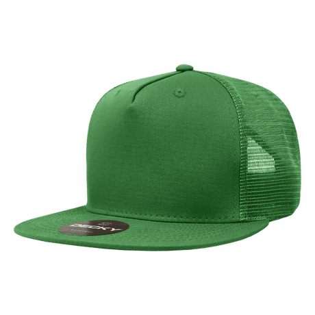 Decky 5 Panel High Profile Structured Cotton Blend Trucker | Decky 1040 Kelly Standard