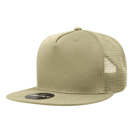 Decky 5 Panel High Profile Structured Cotton Blend Trucker | Decky 1040 Khaki Standard