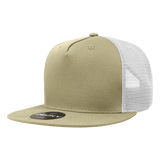Decky 5 Panel High Profile Structured Cotton Blend Trucker | Decky 1040 Khaki/White Standard