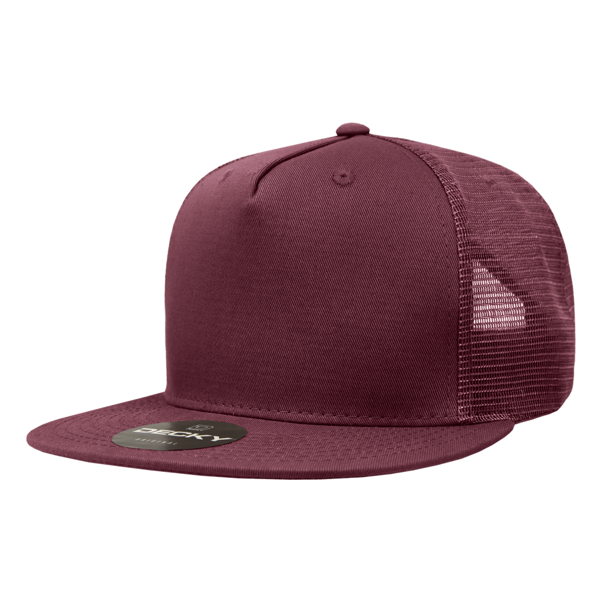 Decky 5 Panel High Profile Structured Cotton Blend Trucker | Decky 1040 Maroon Standard