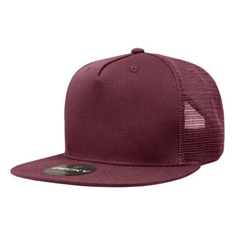 Decky 5 Panel High Profile Structured Cotton Blend Trucker | Decky 1040 Maroon Standard