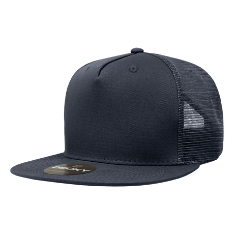 Decky 5 Panel High Profile Structured Cotton Blend Trucker | Decky 1040 Navy Standard