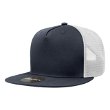 Decky 5 Panel High Profile Structured Cotton Blend Trucker | Decky 1040 Nvy/Wht Standard