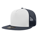 Decky 5 Panel High Profile Structured Cotton Blend Trucker | Decky 1040 Nvy/Wht/Nvy Standard