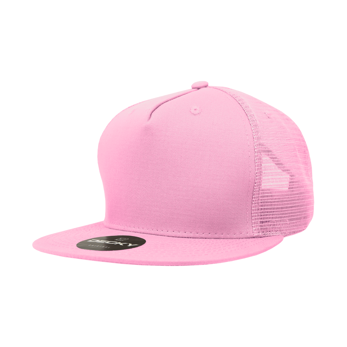Decky 5 Panel High Profile Structured Cotton Blend Trucker | Decky 1040 Pink OSFM