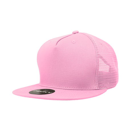 Decky 5 Panel High Profile Structured Cotton Blend Trucker | Decky 1040 Pink OSFM