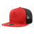 Decky 5 Panel High Profile Structured Cotton Blend Trucker | Decky 1040 Red/Blk Standard