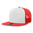 Decky 5 Panel High Profile Structured Cotton Blend Trucker | Decky 1040 Red/Wht/Red Standard