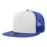 Decky 5 Panel High Profile Structured Cotton Blend Trucker | Decky 1040 Ryl/Wht/Ryl Standard