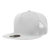 Decky 5 Panel High Profile Structured Cotton Blend Trucker | Decky 1040 White Standard