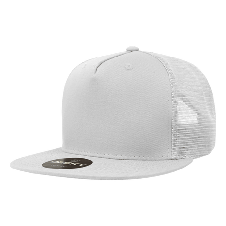 Decky 5 Panel High Profile Structured Cotton Blend Trucker | Decky 1040 White Standard
